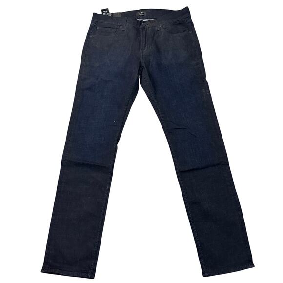 7 FOR ALL MANKIND Men's Paxtyn Skinny Jeans Size 33 In Dark Blue Wash